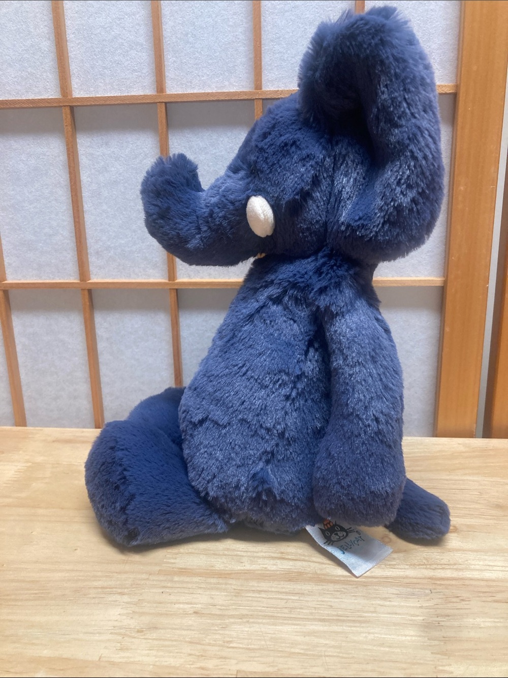 Jellycat Bashful Navy Blue Elephant Plush 12” Medium Retired - Picture 3 of 9